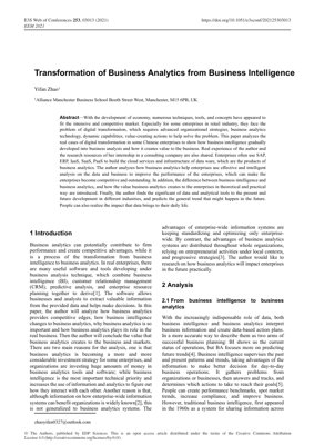 PDF Belge Kapağı - İş Zekasından İş Analitiğine: Evrim, Değer Yaratma ve Gelecek Trendleri