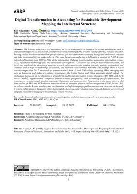 Sampul Dokumen PDF - Transformasi Digital dalam Perakaunan untuk Pembangunan Mampan: Analisis Struktur Intelektual