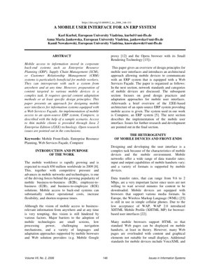 PDF-Dokumentendeckel - Eine mobile Benutzeroberfläche für ein ERP-System: Design, Architektur und Implementierung